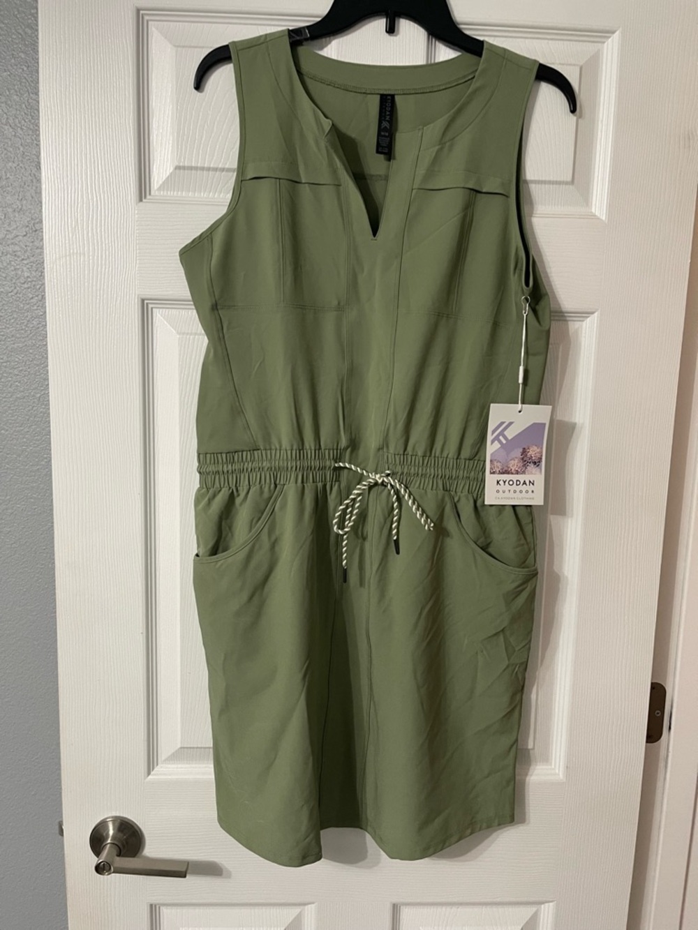 Kyodan Sage V-Notch Sleeveless Utility Dress